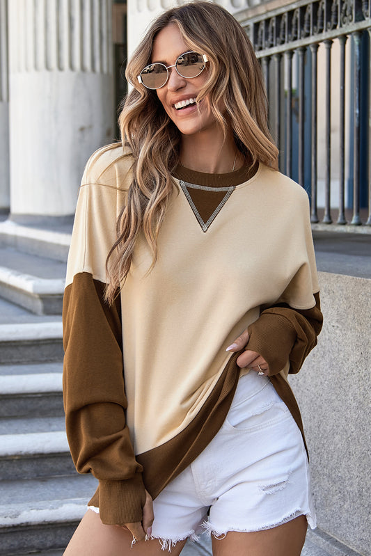 Thumbhole Sleeve Drop Shoulder Sweatshirt