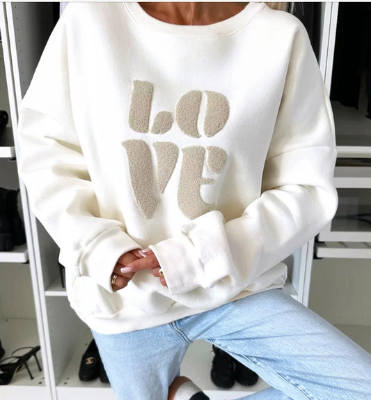 Oversized LOVE Graphic Printed Jumper